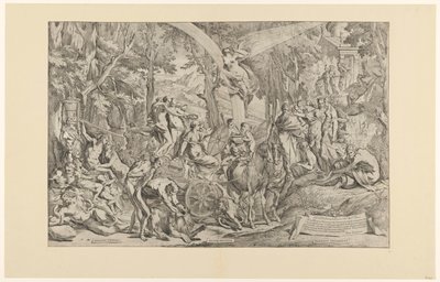Triomf van de schilderkunst op de Parnassus door Pietro Testa