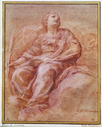 Voorstelling van Sint Firmine zittend op de wolken door Pietro da Cortona