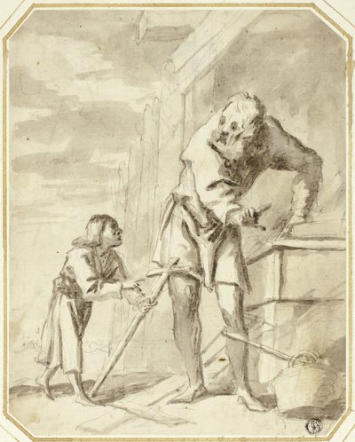 Sint Jozef met het kind Jezus in zijn timmerwerkplaats door Pietro della Vecchia