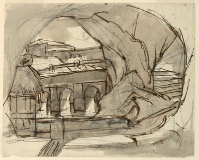 Toneelontwerp, Grot door Pietro di Gottardo Gonzaga