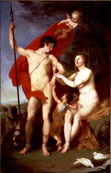 Venus en Adonis door Piotr Ivanovich Sokolov