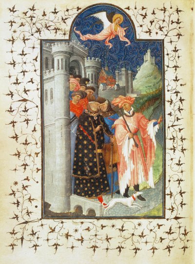 Hertog Jean de Berry verlaat zijn kasteel voor een reis - Hertog Jean de Berry verlaat zijn kasteel voor een reis ... door Pol de Limbourg