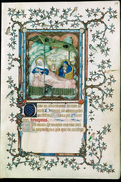Geboorte. Uit de Petites heures du Duc de Berry ... door Pol de Limbourg