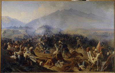 Het beleg van Akhty in 1848 door Polidor Ivanovich Babaev