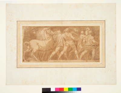 Fries met Deel van een Romeinse Triomf door Polidoro da (after) Caravaggio