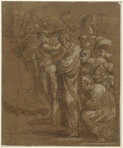 Aanbidding der koningen door Polidoro da Caravaggio (possibly)