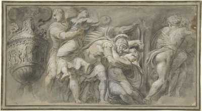 Sabijnse maagdenroof door Polidoro da Caravaggio