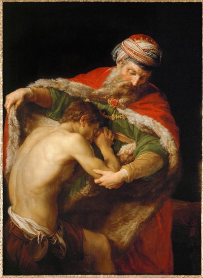 De terugkeer van de verloren zoon (olieverf op doek) door Pompeo Girolamo Batoni