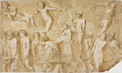 Triomf van de liefde (naar antiek bas-reliëf) door Pompeo Girolamo Batoni