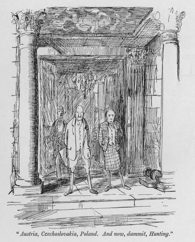 "Oostenrijk, Tsjechoslowakije, Polen, en nu, verdomme, jagen" (litho) door Pont