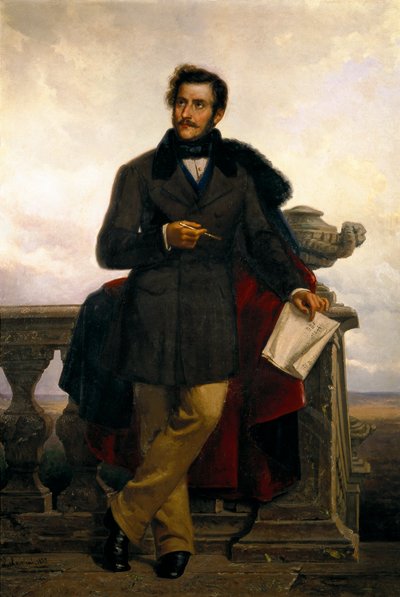 Portret van Gaetano Donizetti door Ponziano Loverini