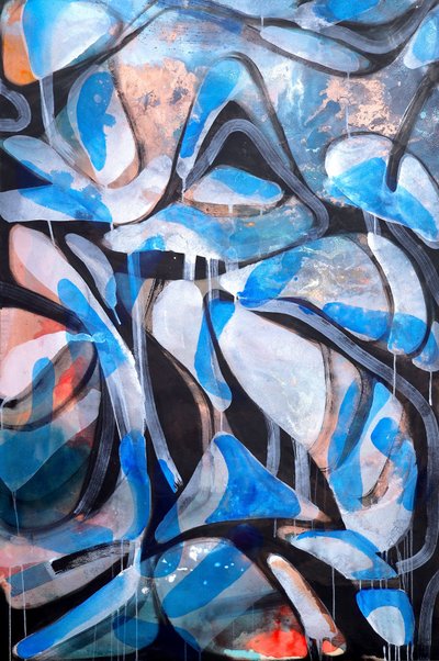Abstract Blue Flow door Poonam Choudhary