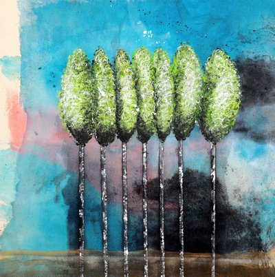 Abstracte groene bomen door Poonam Choudhary