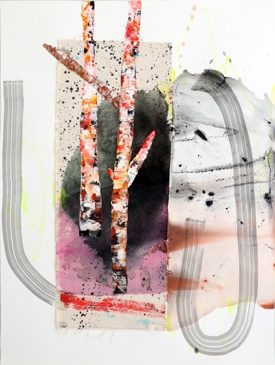 Levendige abstracte berken door Poonam Choudhary