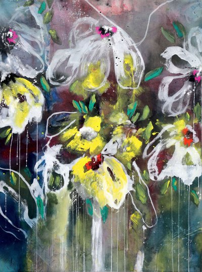 Levendige bloemenuitdrukking door Poonam Choudhary