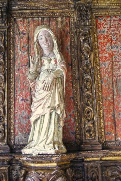 Gesneden beeld van de zwangere Maagd Maria, Lamego, Portugal ca. 1562 door Portuguese School