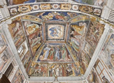 Twaalf apostelen en triomferende Christus, 1590-1600 door Pozzo or Pozzi di Puria Brothers Pozzo or Pozzi di Puria Brothers