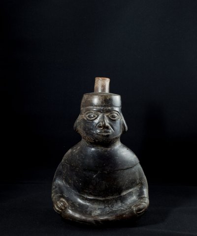 Antropomorfe vaas met handvat / Peru, Mochica cultuur (terracotta) door Precolombian Precolombian