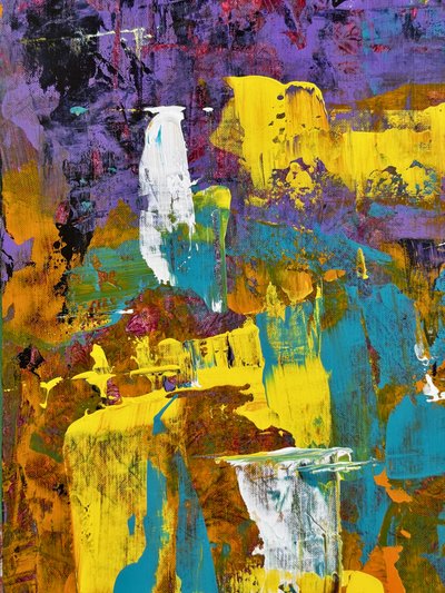 Levendige abstracte penseelstreken door Preston Harmon