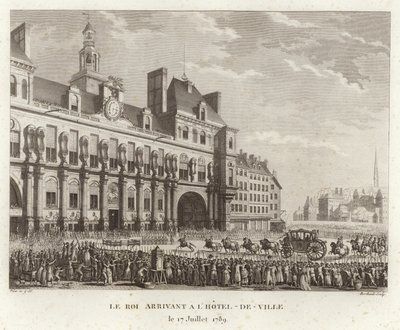 De aankomst van de koning in het stadhuis door Prieur