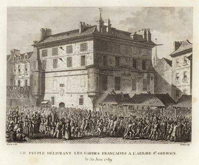 Het volk levert de Franse bewakers af bij de abdij van St Germain door Prieur