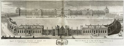 Uitzicht op het Catherine Paleis in Tsarskoye Selo, 1761 door Prokofy Artemyevich Artemyev