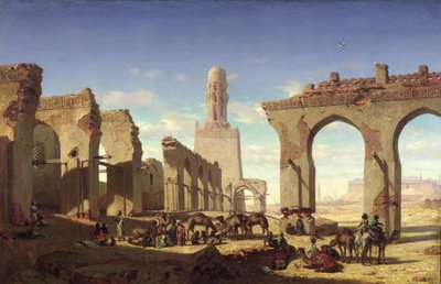 Ruïnes van de Moskee van de Kalief El Haken, Caïro, c.1840 door Prosper Georges Antoine Marilhat