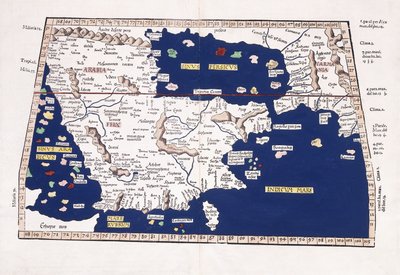 Kaart van Arabië, de Perzische Golf en de Indische Zee, 1541 door Ptolemy