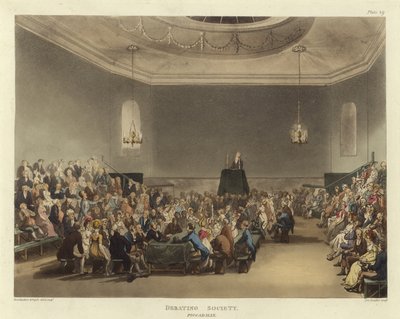 Debatvereniging door Pugin and Rowlandson