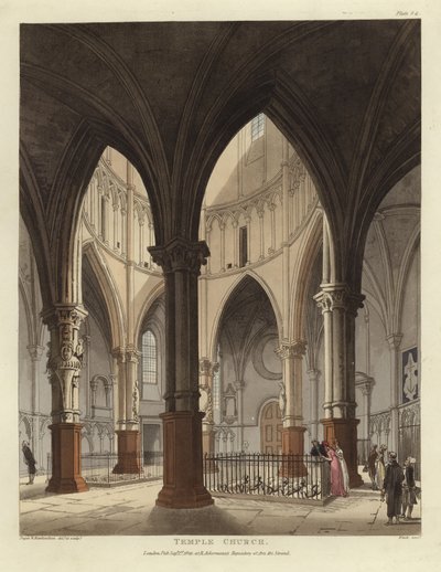 Temple Church door Pugin and Rowlandson