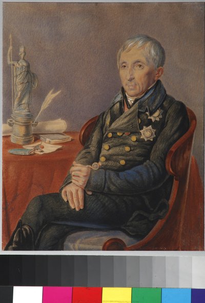 Portret van Alexey Nikolayevich Olenin (1763-1843) door Pyotr Alexeevich Olenin