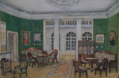 Decorontwerp voor de opera Eugene Onegin door P. Tchaikovsky, 1900s door Pyotr Borisovich Lambin