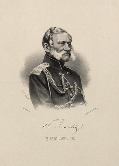 Portret van Generaal Nikolai Nikolayevich Annenkov 1799-1865 door Pyotr Fyodorovich Borel