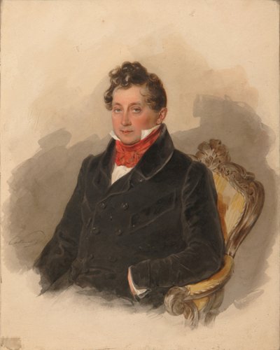 Portret van Graaf Matvey Yuryevich Vilyegorsky 1794-1866, 1840s door Pyotr Fyodorovich Sokolov