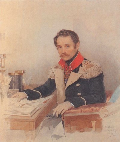 Portret van Leonty Vasilievich Dubelt, stafchef van het korps gendarmes door Pyotr Fyodorovich Sokolov