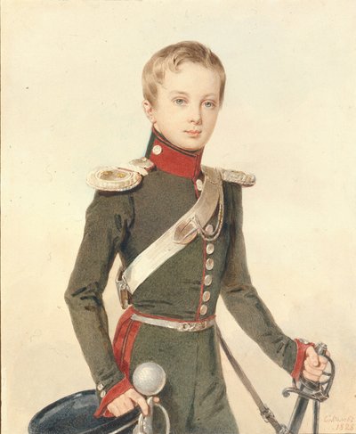 Portret van kroonprins Alexander Nikolayevich door Pyotr Fyodorovich Sokolov