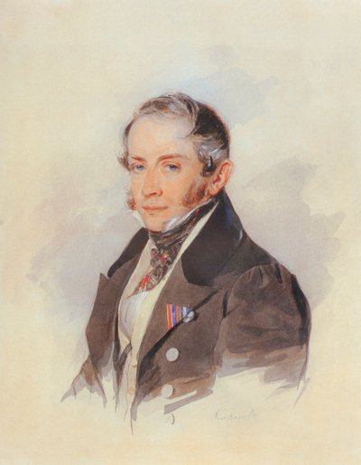 Portret van de componist graaf Matvey Vielgorsky door Pyotr Fyodorovich Sokolov