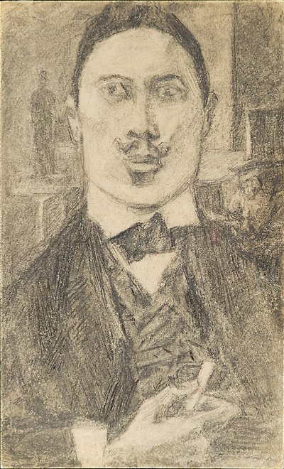 Portret van de schilder Nikolay Sapunov door Pyotr Ignatyevich Bromirsky