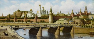 Uitzicht op het Kremlin vanaf de Moskvoretsky-brug door Pjotr ​​​​Petrowitsch Wereschtschagin