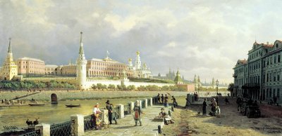Uitzicht op het Kremlin vanaf de Sophia-kade in Moskou door Pjotr ​​​​Petrowitsch Wereschtschagin