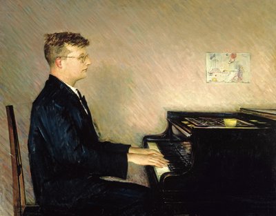 Portret van Dmitry Shostakovitch (1906-75) 1947 door Pyotr Vladimirovich Willyams