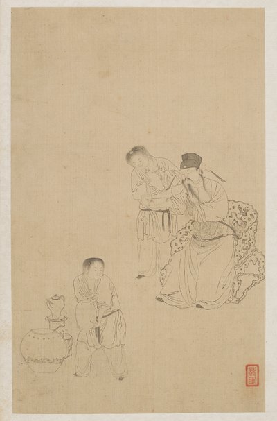 Figuur door Qing Dynasty Chinese School