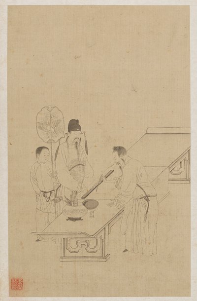 Figuur door Qing Dynasty Chinese School