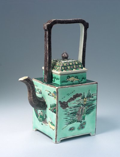 Grote Famille Verte theepot, Kangxi-periode (1662-1722) door Qing Dynasty Chinese School