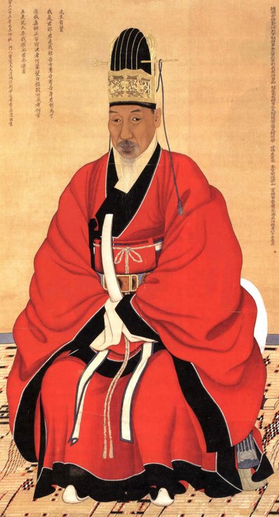 Portret van Chae Jegong (1720-1799), geleerde, dichter en staatsraadgever tijdens het bewind van koning Jeongjo (1776-1800) door Qing Dynasty Chinese School