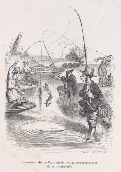 Het kabbelende water lijkt onze tegenspoed te bespotten, uit de Kleine ellende van de mensheid, 1843 door Quichon