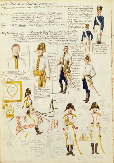 Uniformen van het Hertogdom Modena door Quinto Cenni