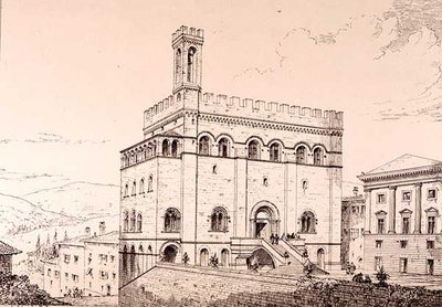 Palazzo del Comune, Gubbio, Italië, uit 