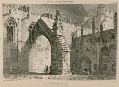 Westminster Hall, steunbeer aan de oostkant door R. W. Billings