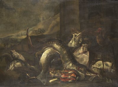Stilleven met Vis door R. van Burgh